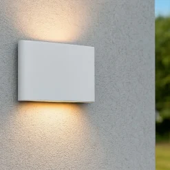 Applique Da Esterno-Selezionato da Mazzolaluce Applique bianca da esterno led 9w 3000k biemissione rettangolare moderna ip54
