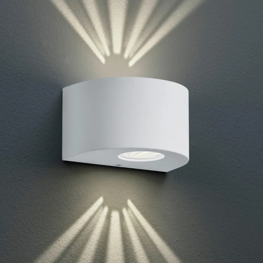 Applique Da Esterno-Selezionato da Mazzolaluce Applique bianca da esterno moderna 4w 3000k fasci di luce regolabili