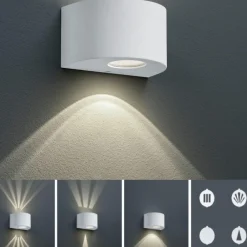 Applique Da Esterno-Selezionato da Mazzolaluce Applique bianca da esterno moderna 4w 3000k fasci di luce regolabili