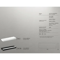 Applique Da Parete-IsyLuce Applique bianca plate duplex moderna led 40w 3000k 4000k
