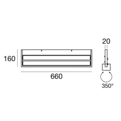 Applique Da Parete-Stilnovo Applique bianca led 38w tablet moderna parabola orientabile
