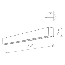 Applique Da Parete-Selezionato da Mazzolaluce Applique bianco 92cm rettangolare led 16w 3000k