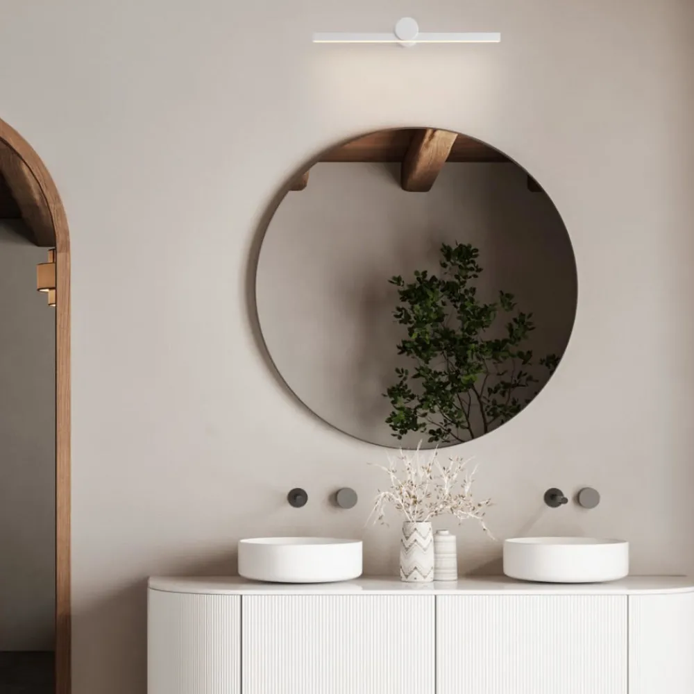 Applique Da Bagno-Selezionato da Mazzolaluce Applique bianco design squadrato per specchio da bagno