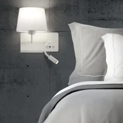 Applique Camera Da Letto-Selezionato da Mazzolaluce Applique bianco destro er comodino usb mensola luce da lettura moderna