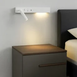 Applique Camera Da Letto-Selezionato da Mazzolaluce Applique bianco destro multifunzione per comodino