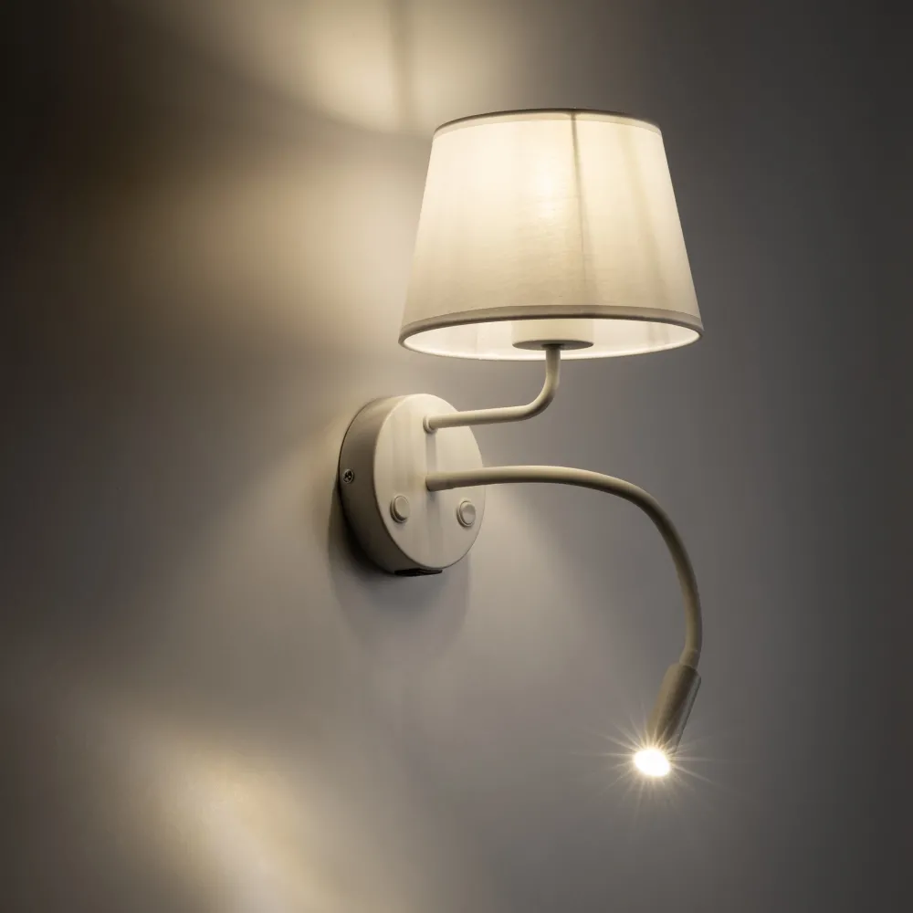 Applique Camera Da Letto-Selezionato da Mazzolaluce Applique bianco doppia luce presa usb per comodino camera da letto moderna