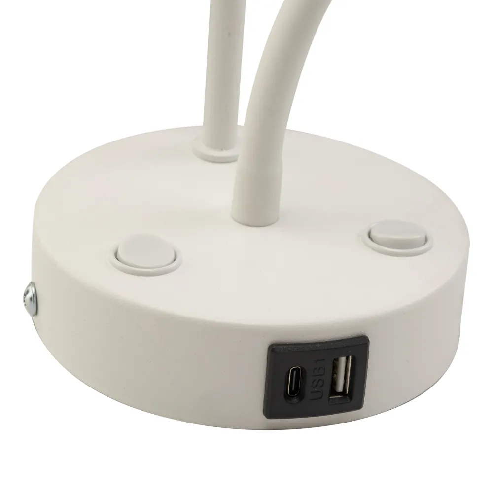 Applique Camera Da Letto-Selezionato da Mazzolaluce Applique bianco doppia luce presa usb per comodino camera da letto moderna