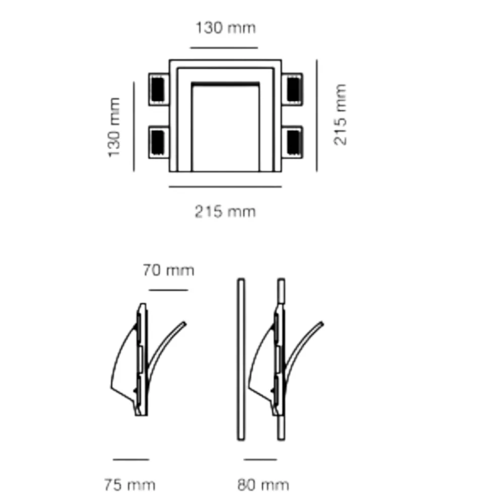 Applique Da Parete-Selezionato da Mazzolaluce Applique bianco gesso led 9w 4000k lampada da incasso