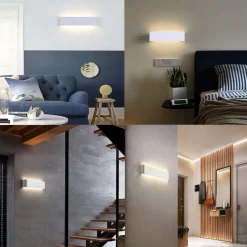 Applique Da Parete-Perenz Illuminazione Applique bianco led 12w 3000k moderna way