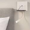 Applique Camera Da Letto-Selezionato da Mazzolaluce Applique bianco moderno da comodino presa usb luce orientabile