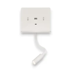Applique Camera Da Letto-Selezionato da Mazzolaluce Applique bianco moderno da comodino presa usb luce orientabile
