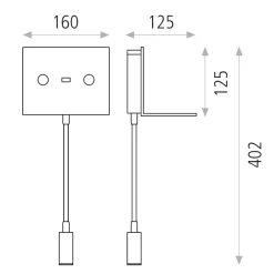 Applique Camera Da Letto-Selezionato da Mazzolaluce Applique bianco moderno da comodino presa usb luce orientabile