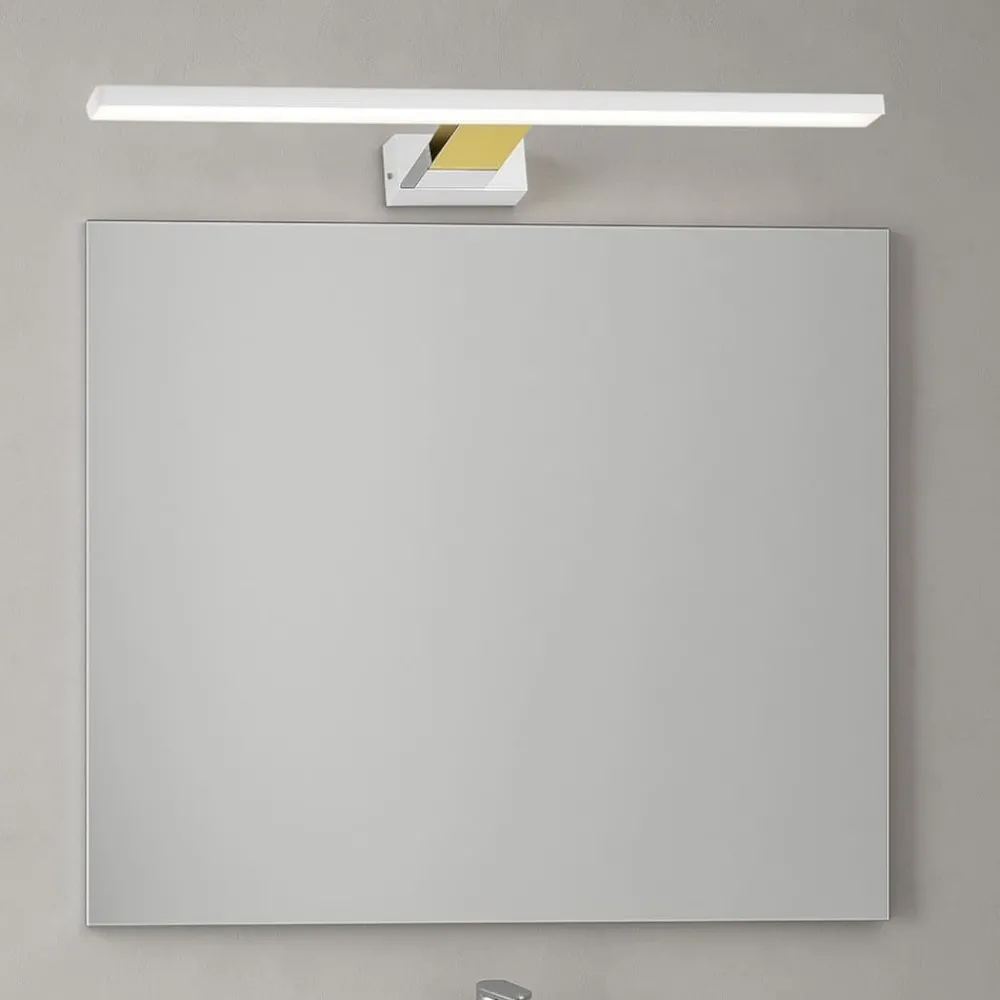 Applique Da Bagno-Selezionato da Mazzolaluce Applique bianco oro per specchio bagno 14w 4000k fp