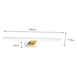 Applique Da Bagno-Selezionato da Mazzolaluce Applique bianco oro per specchio bagno 14w 4000k fp