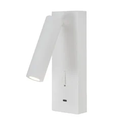 Applique Camera Da Letto-Selezionato da Mazzolaluce Applique bianco per camera da letto squadrato orientabile con interruttore