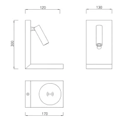 Applique Camera Da Letto-Selezionato da Mazzolaluce Applique bianco per comodino camera da letto ricarica wireless induzione
