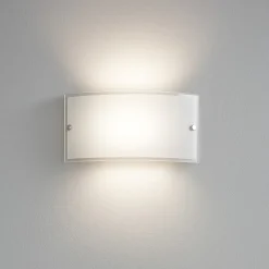 Applique Da Parete-Perenz Illuminazione Applique bianco vetro curvo per interno moderni