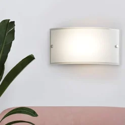 Applique Da Parete-Perenz Illuminazione Applique bianco vetro curvo per interno moderni