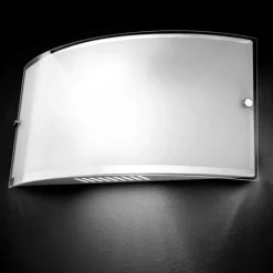 Applique Da Parete-Perenz Illuminazione Applique bianco vetro curvo per interno moderni