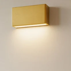 Applique Da Parete-Linea Light Applique box oro w1 mono emissione led 6w 2700k moderna