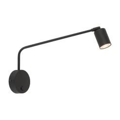 Applique Camera Da Letto-Selezionato da Mazzolaluce Applique braccio orientabile nero con interruttore per comodini camera da letto