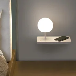 Applique Camera Da Letto-Selezionato da Mazzolaluce Applique camera da letto lato sinistro mensola presa usb caricatore wireless