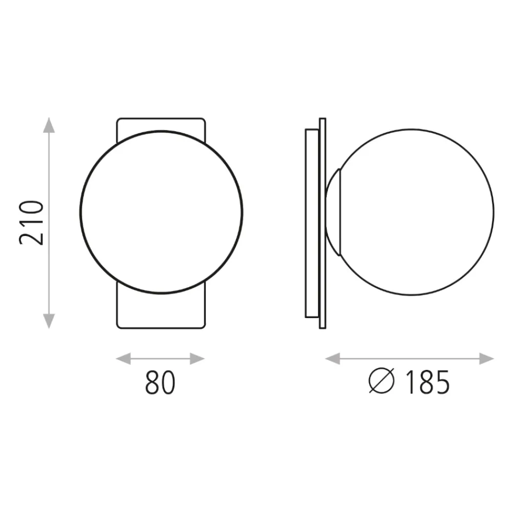Applique Camera Da Letto-Selezionato da Mazzolaluce Applique camera da letto moderna 5w 3000k nero sfera vetro bianco