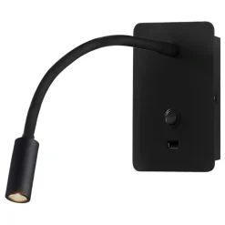 Applique Camera Da Letto-Selezionato da Mazzolaluce Applique camera da letto multifunzione led 3w 3000k usb nero luce orientabile