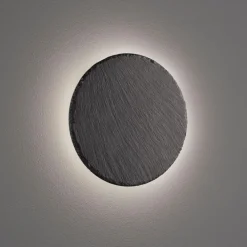 Applique Da Parete-Selezionato da Mazzolaluce Applique cerchio di ardesia antracite led 9w 3000k dimmerabile