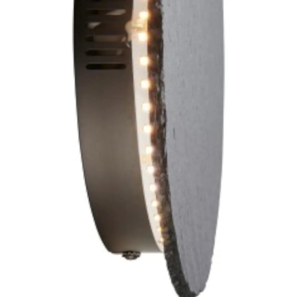 Applique Da Parete-Selezionato da Mazzolaluce Applique cerchio di ardesia antracite led 9w 3000k dimmerabile