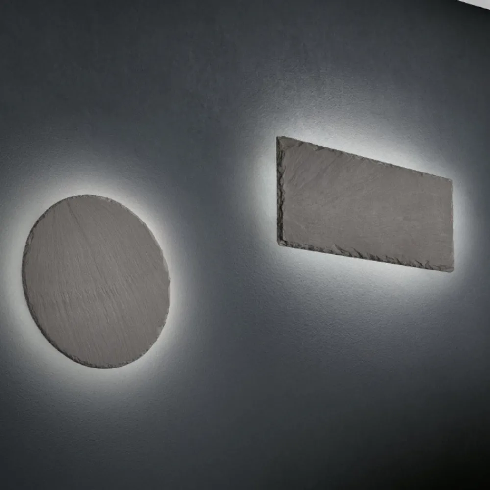 Applique Da Parete-Selezionato da Mazzolaluce Applique cerchio di ardesia antracite led 9w 3000k dimmerabile