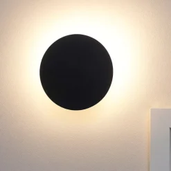 Applique Da Parete-Selezionato da Mazzolaluce Applique cerchio nero 30cm da parete moderna per interni