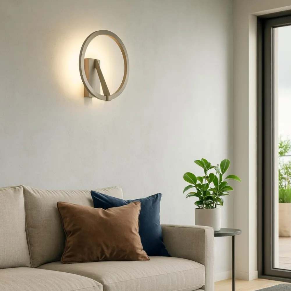 Applique Da Parete-Selezionato da Mazzolaluce Applique cerchio nickel design moderna led 10w 2700k-3000k-4000k