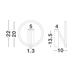 Applique Da Parete-Selezionato da Mazzolaluce Applique cerchio nickel design moderna led 10w 2700k-3000k-4000k