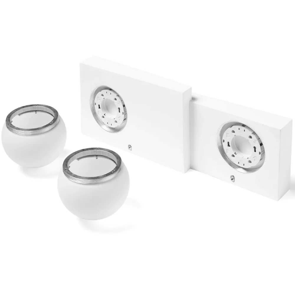 Applique Da Parete-Sforzin Illuminazione Applique cicladi sforzin in gesso bianco design moderna