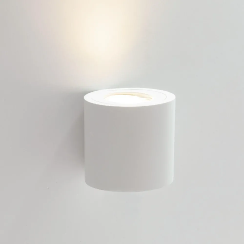 Applique Da Parete-Selezionato da Mazzolaluce Applique cilindro bianco verniciabile in gesso pitturabile