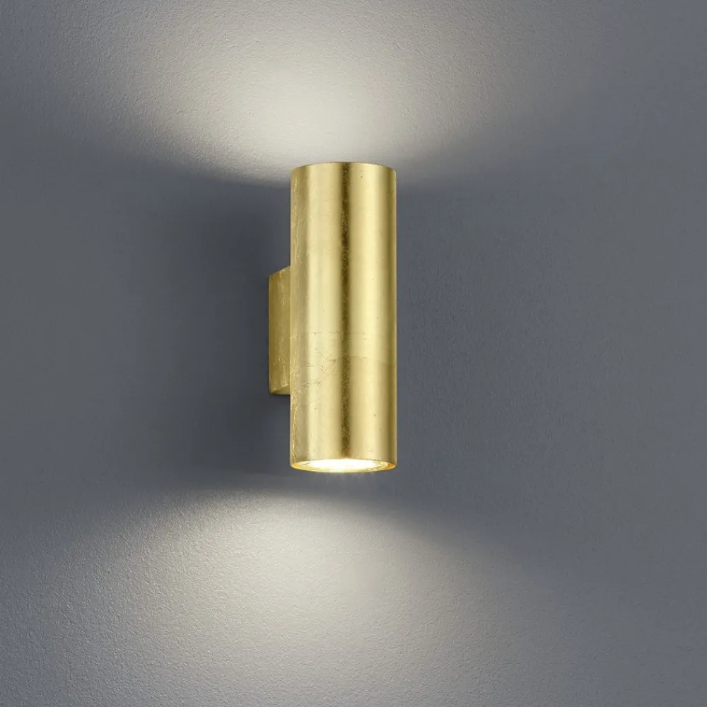 Applique Da Parete-Selezionato da Mazzolaluce Applique cilindro da parete foglia oro per interni