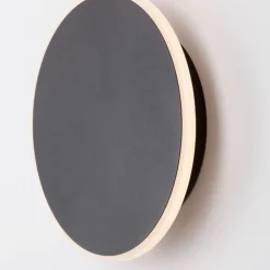 Applique Da Parete-Selezionato da Mazzolaluce Applique 20cm led 20w disco nero 3000k cerchio moderna rotonda