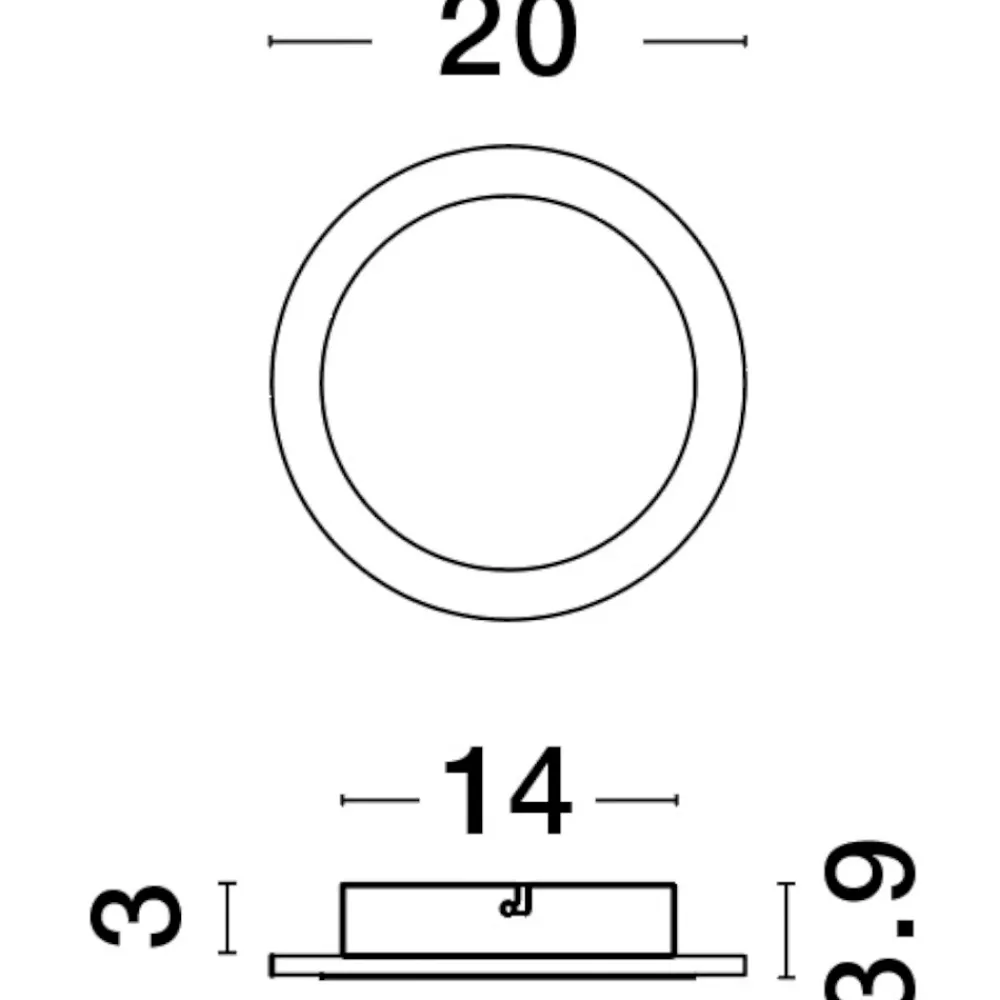 Applique Da Parete-Selezionato da Mazzolaluce Applique 20cm led 20w disco nero 3000k cerchio moderna rotonda