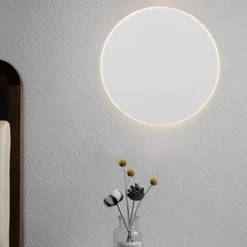 Applique Da Parete-Selezionato da Mazzolaluce Applique 30cm moderna tonda disco bianco led 20w 3000k