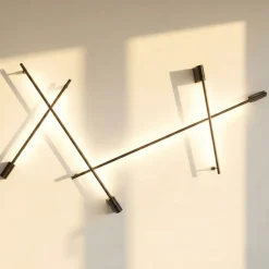 Applique Da Parete-Selezionato da Mazzolaluce Applique 120cm sporgenza 9cm bacchetta nera led 20w 3000k moderna