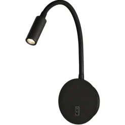 Applique Camera Da Letto-Selezionato da Mazzolaluce Applique comodino camera da letto led 3w 3000k nero luce orientabile