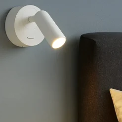 Applique Camera Da Letto-Ideal Lux Applique comodino camera da letto bean ap round led 3w 3000k bianco orientabile
