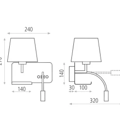 Applique Camera Da Letto-Selezionato da Mazzolaluce Applique comodino nero multifunzione con paralume bianco porta usb