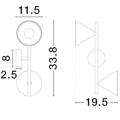 Applique Da Parete-Selezionato da Mazzolaluce Applique con faretti colore nero e oro
