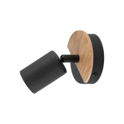 Applique Camera Da Letto-Selezionato da Mazzolaluce Applique con faretto nero legno orientabile per comodino