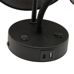 Applique Camera Da Letto-Selezionato da Mazzolaluce Applique con interruttore doppia luce presa usb nero da comodino per camera da letto