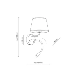 Applique Camera Da Letto-Selezionato da Mazzolaluce Applique con interruttore doppia luce presa usb nero da comodino per camera da letto