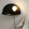 Applique Camera Da Letto-Selezionato da Mazzolaluce Applique con mensola per comodino camera da letto nero moderna