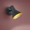 Applique Da Parete-Selezionato da Mazzolaluce Applique con spot orientabile nero oro da parete